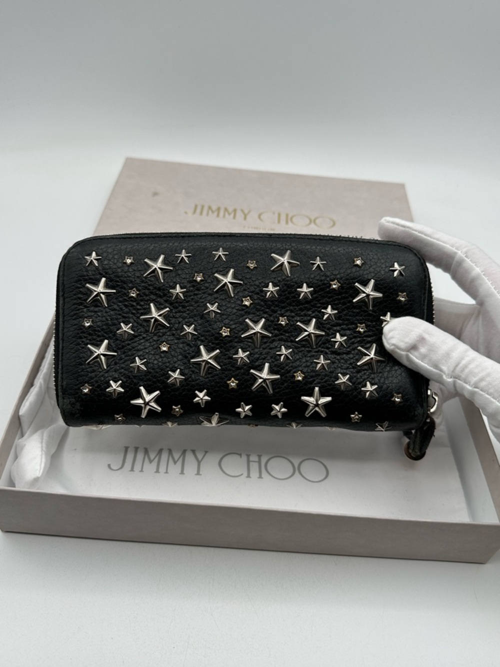 Jimmy Choo Star Studded Zip Around Wallet